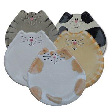 Cat spoon rests: online retailer www.augustceramicsgifts.com