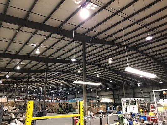 Beautifully completed warehouse LED lighting