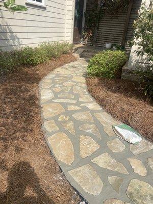 Re-vamping finished on the flagstone walkway pic1