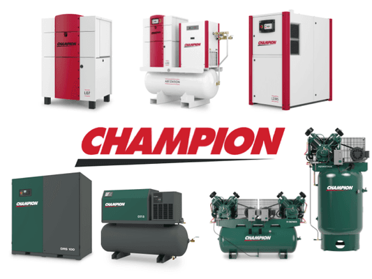 CHAMPION Fixed/Variable Speed Rotary Screw, Reciprocating Compressors & Air Treatment Products; Call us for a quote today!