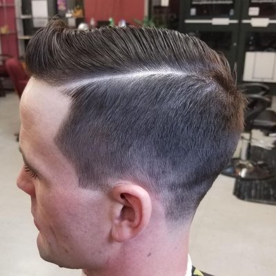 Gentleman's combover taper: Side view