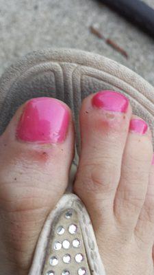 Don't let the Guy that works there do your nails. He butchered my toes, after I got home my foot broke out. Infected toes