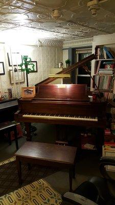 Everyone plays on one of our 3 antique grand pianos.