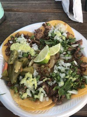 Tacos de carne asada