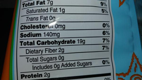 Ingredient Label
 (140 calories/1 ounce serving)