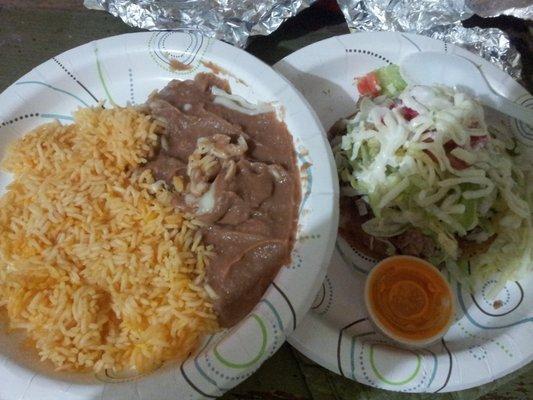 Sope w/ beans & rice. Lansing truck @ Jolly Rd. in Lansing Gardens parking lot.