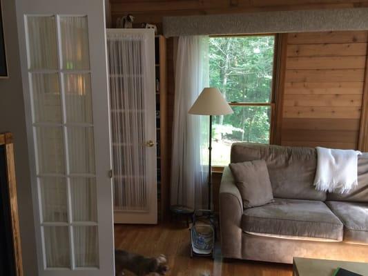 The pines: doors lead to bedroom suite with jacuzzi.