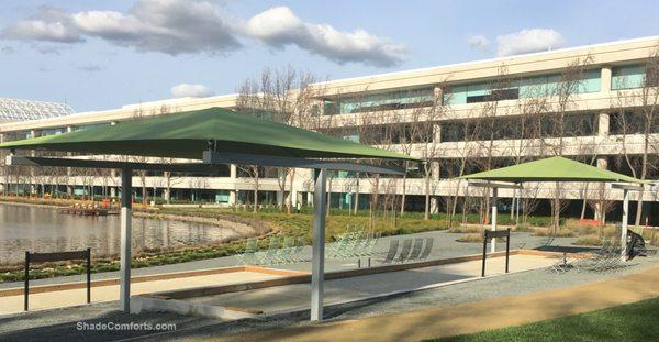 Bocce Ball court shade canopies at San Francisco Bay area office park