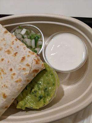 Three toppings. Sour cream was counted as a topping.