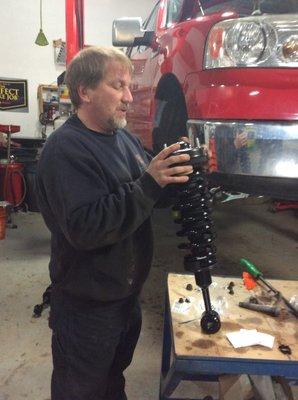 Bill is getting ready to spring into action and finish the truck.