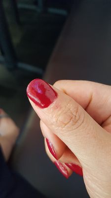 the finger that was bleeding when the person was cleaning my cuticles. but still didnt manage to clean my cuticle. lol