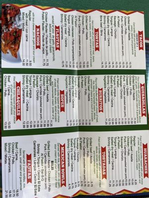 Full menu