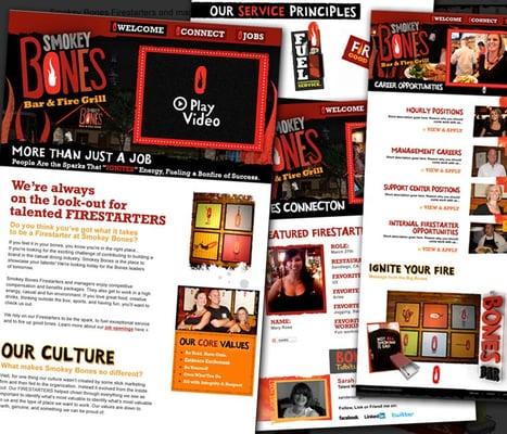 Recruiting micro-site design for Smokey Bones Bar & Fire Grill