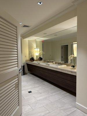 Bathroom locker room area of woman