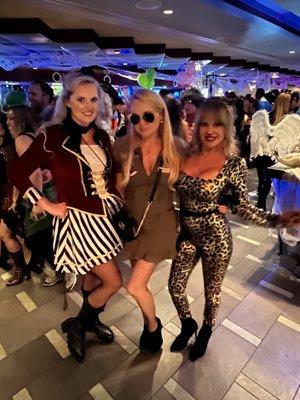 Barbara and friends celebrating Halloween at The Haunted Hotel Shade Hotel Manhattan Beach