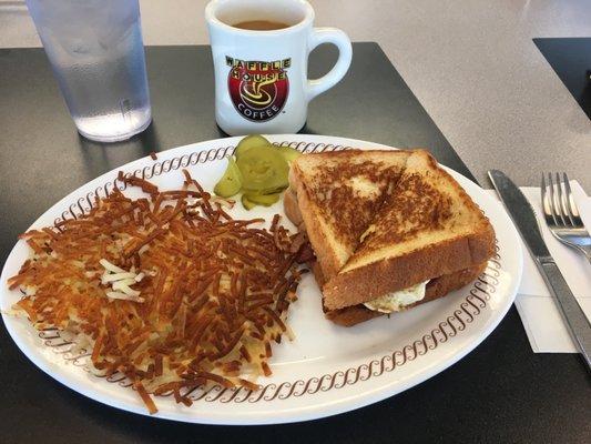 Texas Bacon Angus Patty Melt With Hashbrowns