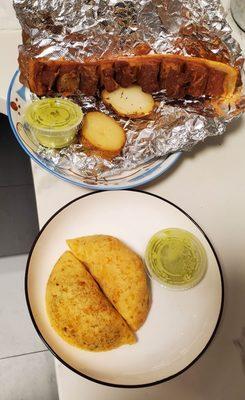 Chicharron, Beef Empanada, and Chicken Empanada