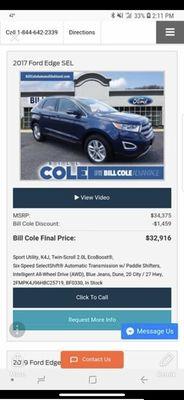 Bill Cole Ford Lincoln  Parts