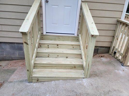 Stairs to side door  and door replacement