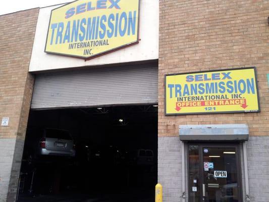 Street view of the transmission shop.