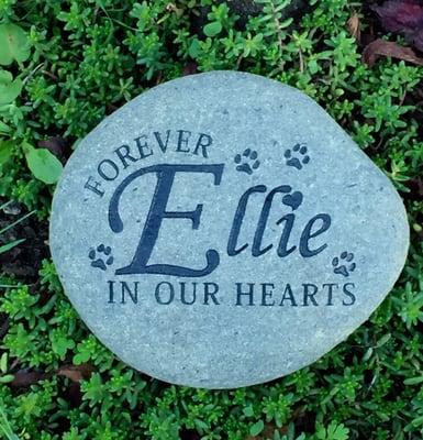 5lbs river stone, Forever in our Hearts