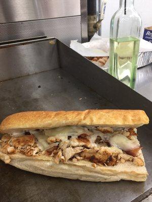 Grill chicken SUB with ranch dressing and bacon