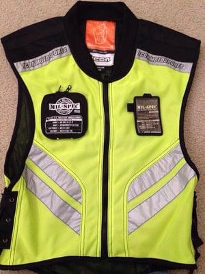 Yellow Icon MilSpec Reflective Vest! Holds an Id Card and a small pouch on the other side