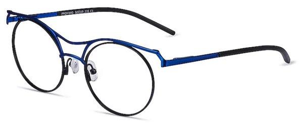 Black and blue oversize prescription frames.  My new Cocoons will fit over these!