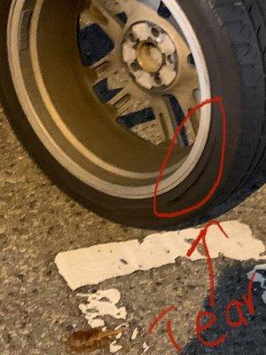 Damaged tire