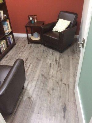 Wood-look laminate flooring we installed in the Willow Glen area.