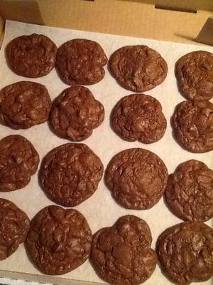 Chocolate fudge cookies, still warm & gooey when they arrive at your door