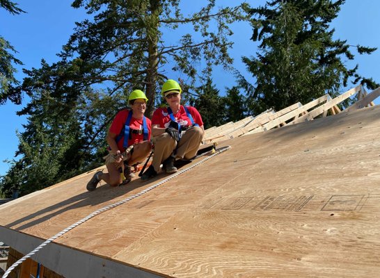 Our owner, Lori, volunteering for Habitat for Humanity in Port Townsend, WA