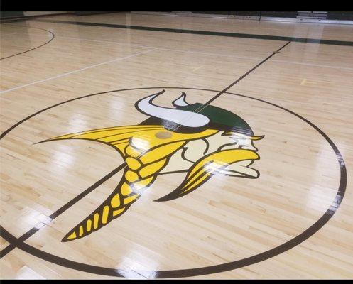 Completed athletic floors at Langley High School