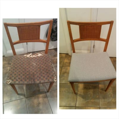 Before and after of one of the chairs.