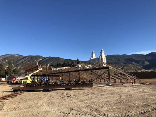 Stadium Construction. Manti, Utah.