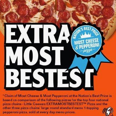 Come try our Extra Most Bestest Pepperoni Pizza! Get more Cheese, and double the Pepperoni for only $1 more!