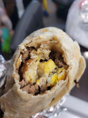 Mexican breakfast burrito (steak)