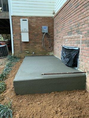 A/C concrete pad