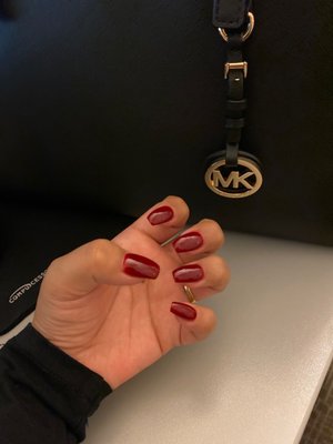 SNS manicure on natural nails