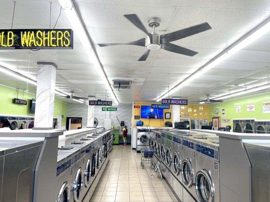 Store is completely remodeled with new ceiling fans.