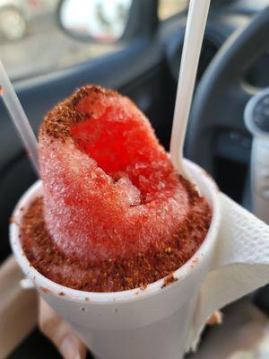 This is a watermelon raspa with some tarjin that I requested. Loved it!