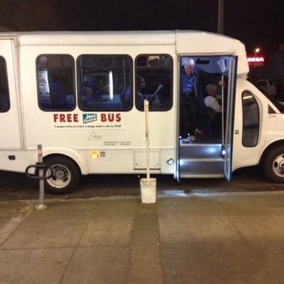 Festival Free shuttle outside of Theater