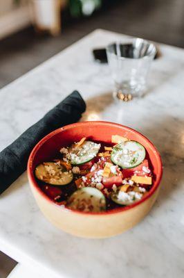 Cucumber and watermelon salad