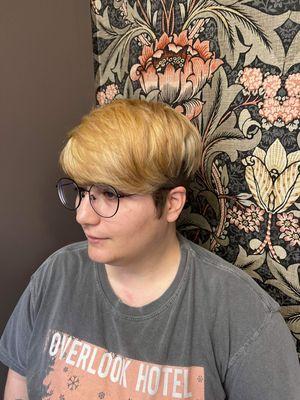 Double process golden blonde.