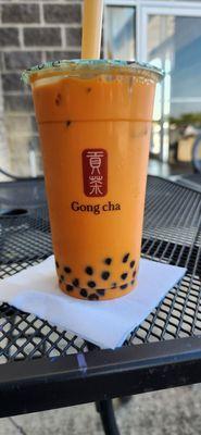 Thai tea with boba