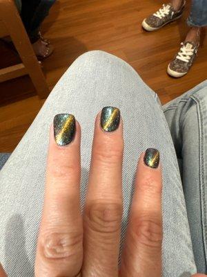 Green cat eye polish