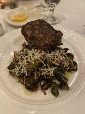 12 oz filet w Brussels sprouts