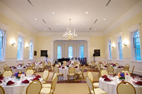 Porter Memorial Hall at First Church 1652 can accommodate up to 175 seated guests.