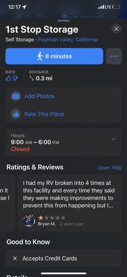 Location information... AVOID  A ton of bad reviews