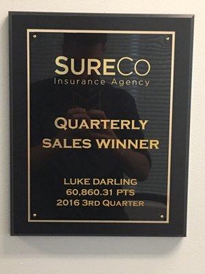 Quarterly Sales Winner